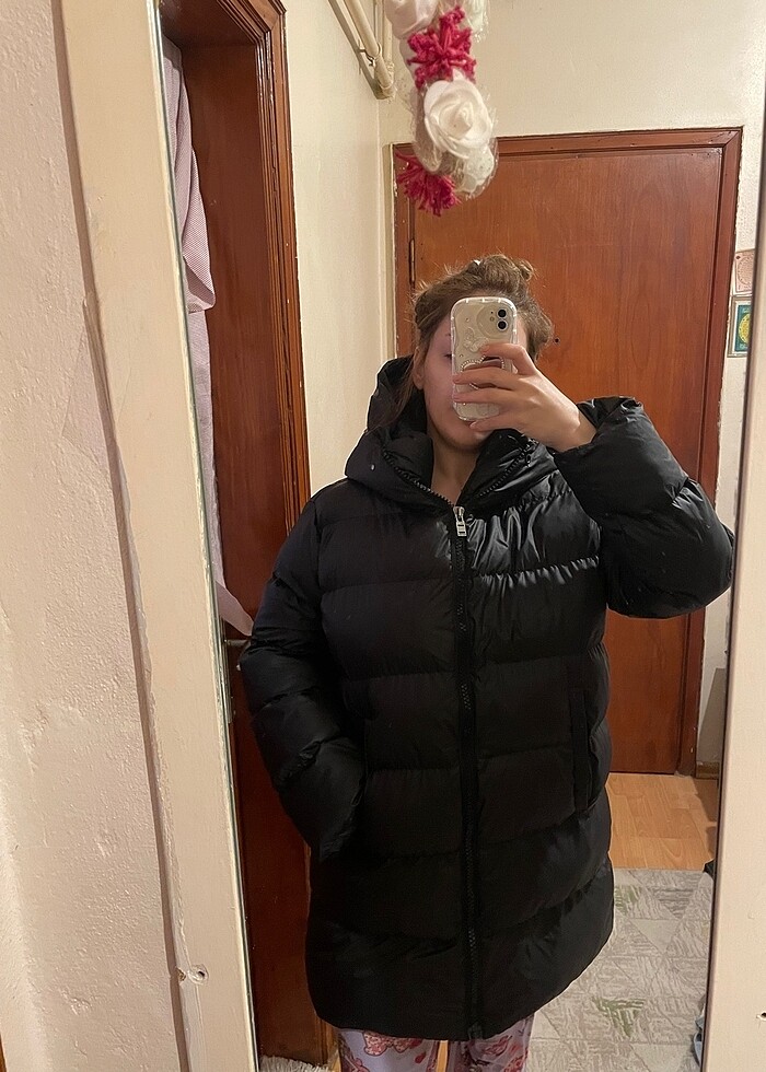 Siyah uzun mont - Görsel 3