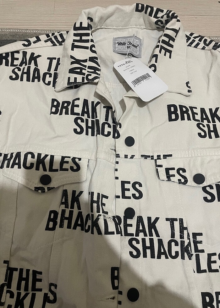 Baskılı Denim ceket - Görsel 3