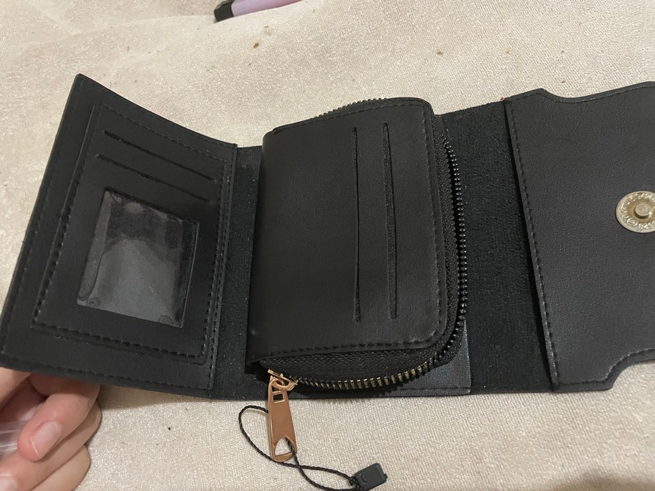 Siyah Deri Tokalı Kadın Portföy Cüzdan - Görsel 2