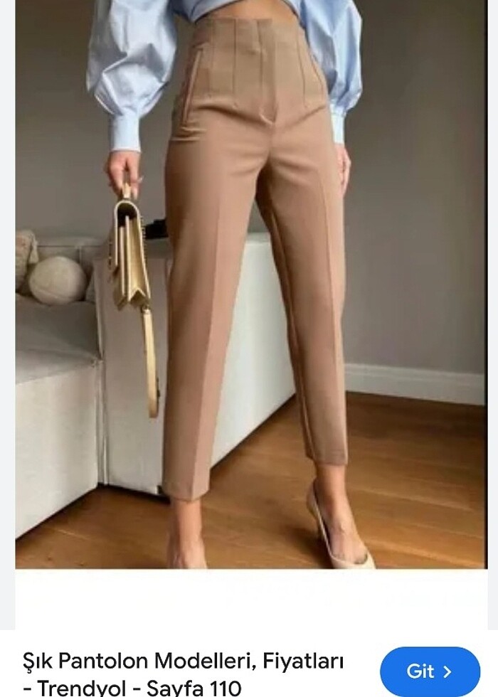 Haki kumaş pantolon - Görsel 2