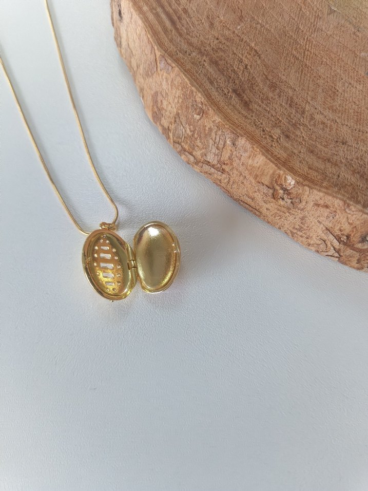 Açılabilir Çelik İçi Kolye - Bej - Görsel 4