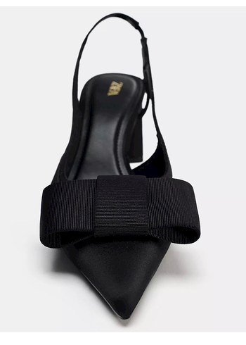 Zara Siyah Fiyonklu Kadın Topuklu Ayakkabı - Görsel 6