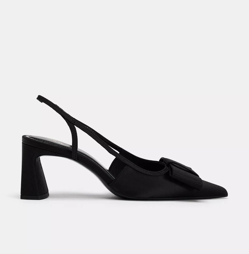 Zara Siyah Fiyonklu Kadın Topuklu Ayakkabı - Görsel 4