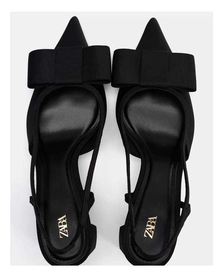 Zara Siyah Fiyonklu Kadın Topuklu Ayakkabı - Görsel 2