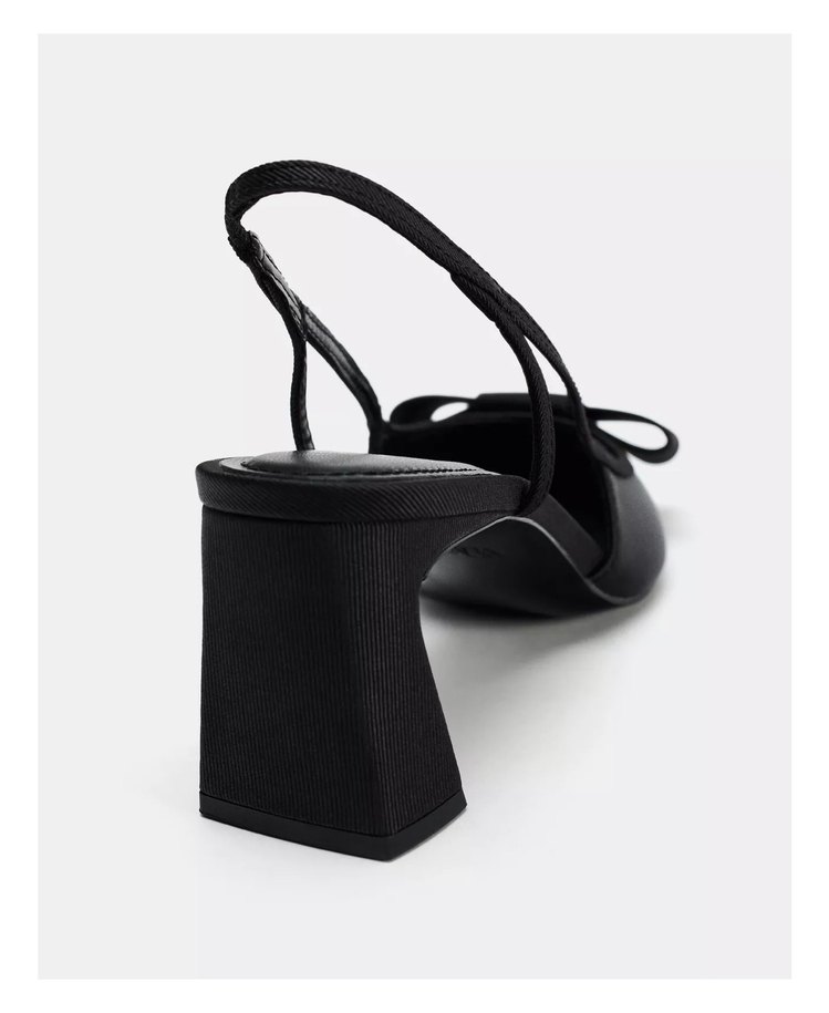 Zara Siyah Fiyonklu Kadın Topuklu Ayakkabı - Görsel 5