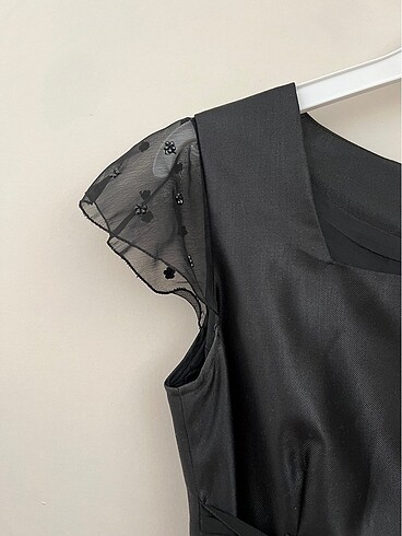 Massimo Dutti Siyah midi elbise