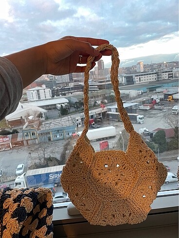 Beden camel Renk El örmesi hasır çanta