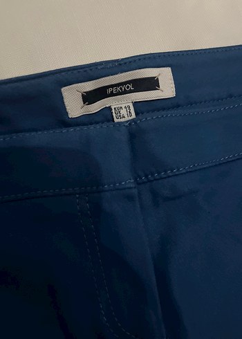 IPEKYOL Mavi Fermuarlı Kadın Kumaş Pantolon