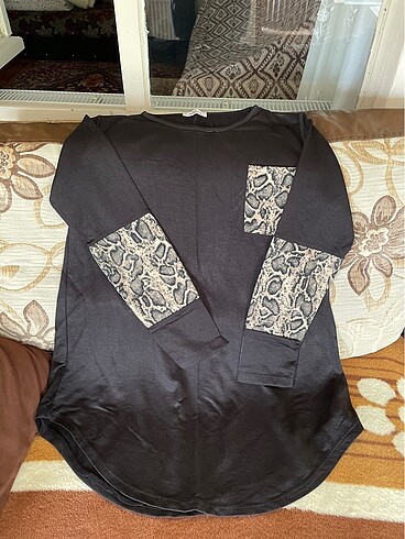 Leopar detaylı tunik