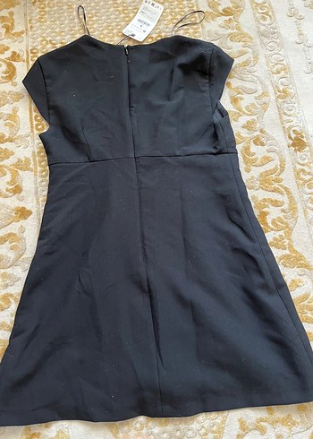 Siyah Midi Kemerli Straplez Ofis Elbisesi - Görsel 4