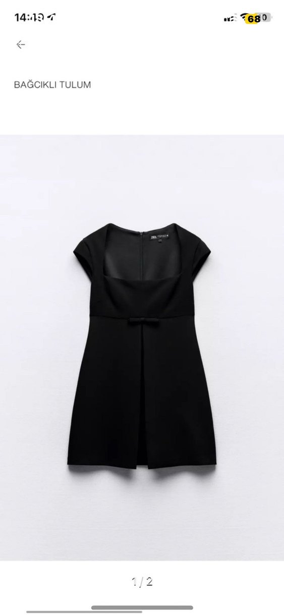 Siyah Midi Kemerli Straplez Ofis Elbisesi - Görsel 5