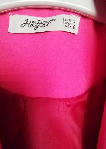 Pembe Düğmeli Kısa Kesim Kadın Blazer - Görsel 4