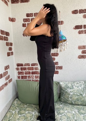 Kadın Siyah Tek Omuzlu Uzun Kollu Tulum - Görsel 2