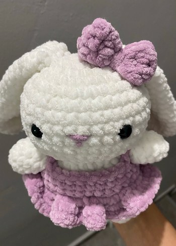 Beden Amigurumi tavşan mor elbiselii