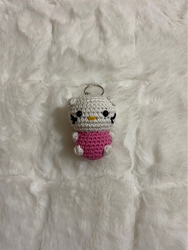 Amigurumi hello kity anahtarlık