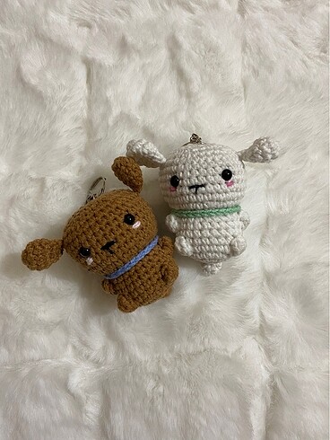 Amigurumi köpek anahtarlık