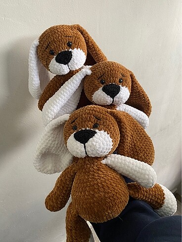 Amigurumi köpek kahve beyaz