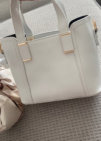 Beyaz Deri Kadın Çanta - Görsel 3