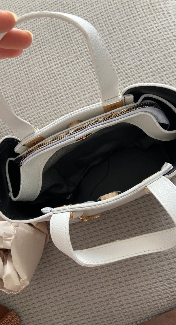 Beyaz Deri Kadın Çanta - Görsel 2