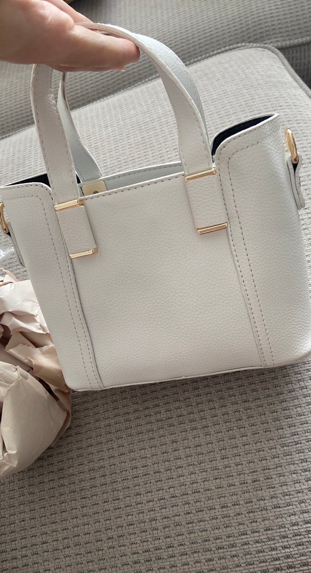Beyaz Deri Kadın Çanta - Görsel 3