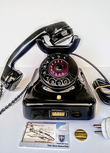 Antika Çil Siemens Çevirmeli Siyah Telefon