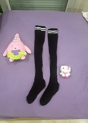 Fitilli diz üstü çorap anime çorabı cosplay çorap çizgili