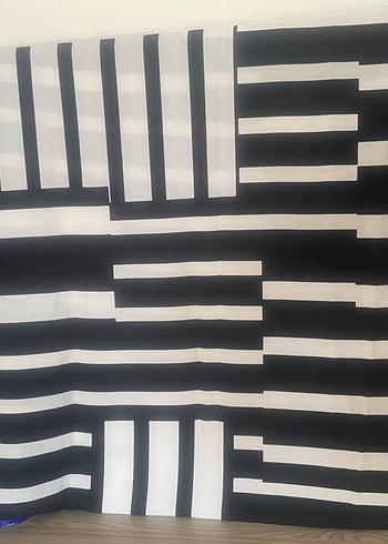 Çizgili Siyah Modern Masa Örtüsü - Görsel 5