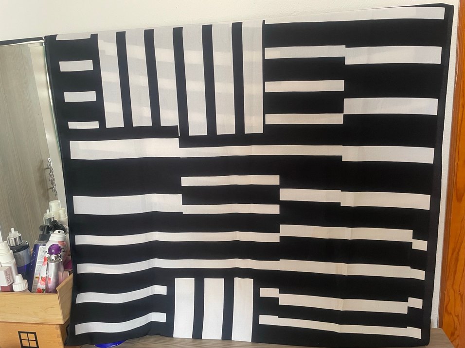 Çizgili Siyah Modern Masa Örtüsü - Görsel 4