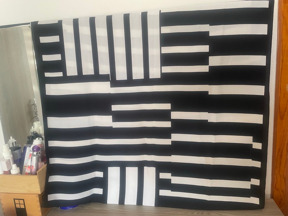 Çizgili Siyah Modern Masa Örtüsü - Görsel 5