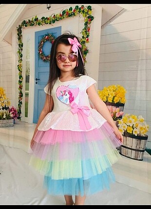 Unicorn kız çocuk elbise etiketli
