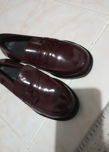 Bordo Deri Erkek Çocuk Klasik Tokalı Loafer - Görsel 3