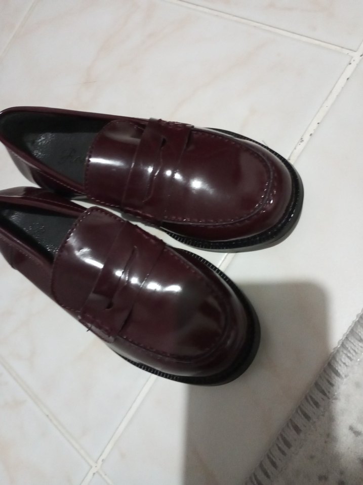 Bordo Deri Erkek Çocuk Klasik Tokalı Loafer - Görsel 3