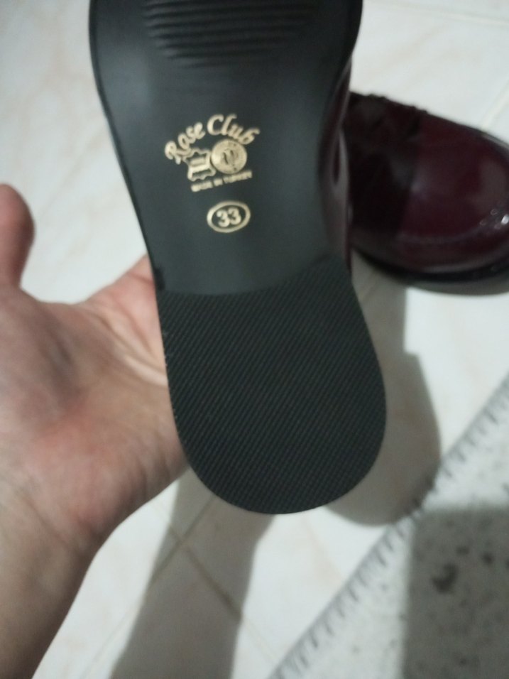 Bordo Deri Erkek Çocuk Klasik Tokalı Loafer - Görsel 5