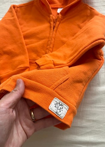 LC Waikiki Turuncu Kapüşonlu Fermuarlı Çocuk Sweatshirt Hırka