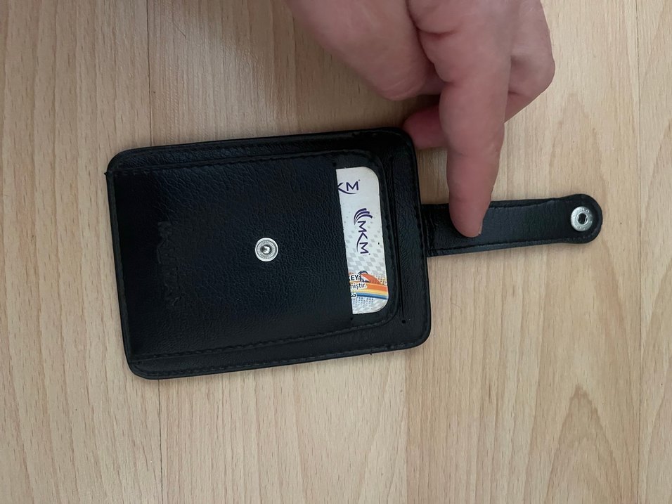 Siyah Deri Erkek Cüzdanı kartlık - Görsel 2