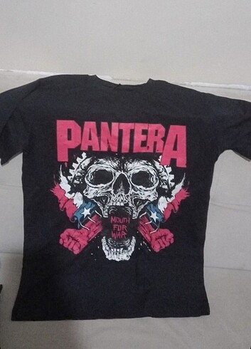 Pantera siyah gotik t-shirt