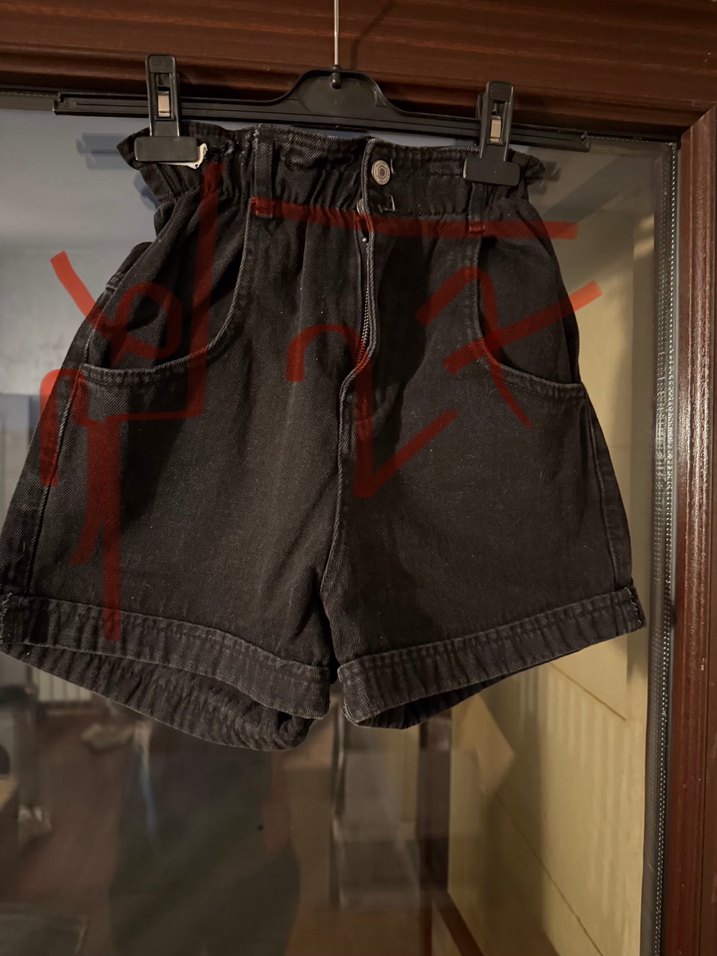 Kemerli Kadın  Mini Denim Şort - Görsel 3