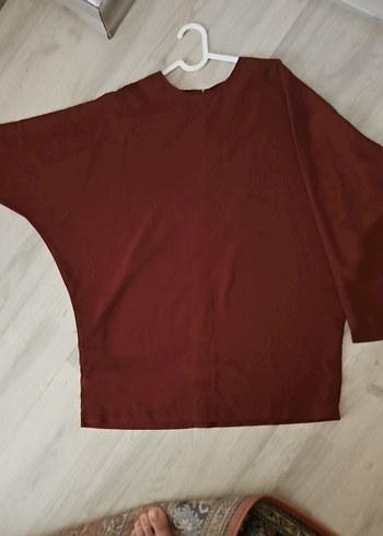 koyu kahverengi Kadın Salaş Midi Tunik