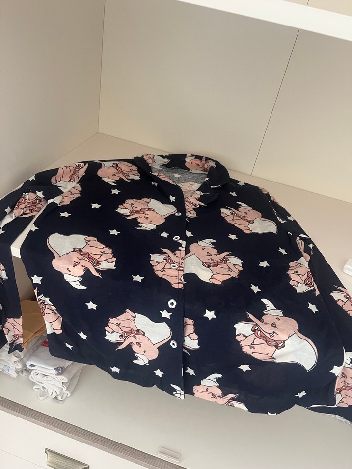 Siyah Baskılı Hamile Tişörtü, Uzun Kollu, V Yaka - Görsel 2