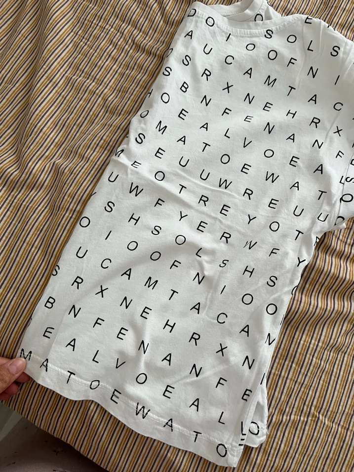 Beyaz Baskılı Kısa Kollu Hamile Bluzu - Görsel 5