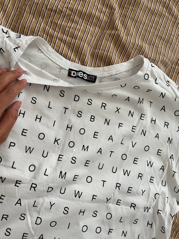 Beyaz Baskılı Kısa Kollu Hamile Bluzu - Görsel 3