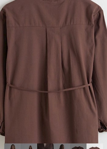 Kahverengi Belden Bağlamalı Hamile Bluzu - Görsel 6