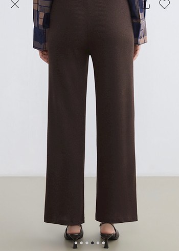 Kadın Kahverengi Pilili Kumaş Pantolon - Görsel 3