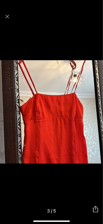 xs Beden Pull&bear kırmızı saten mini elbise