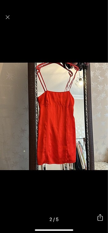 Pull and Bear Pull&bear kırmızı saten mini elbise