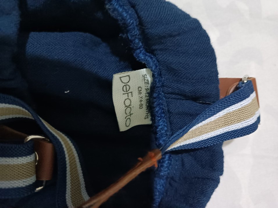 Erkek Çocuk Lacivert Bol Kesim Müslin Pantolon - Görsel 3