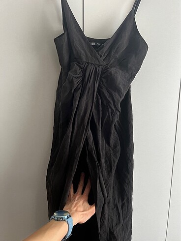 s Beden siyah Renk Zara yırtmaçlı elbise