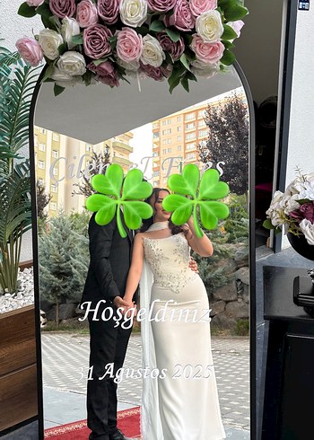 Beyaz Nişan isteme söz kıyafeti - Görsel 2