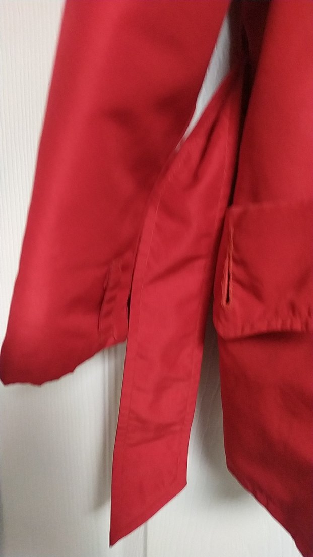 Düğmeli Kırmızı nairobin Kadın Trençkot - Görsel 3