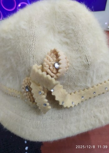 Bej Örgü Kadın Şapka - Görsel 2